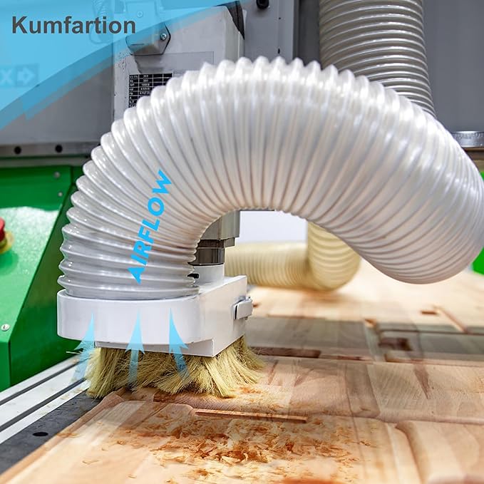 2 1/2 x 10’ Heavy Duty PVC Clear Flexible Dust & Fume Collection Hose with Carbon Steel Wire Coil, Puncture Resistant Hoses for Collectors