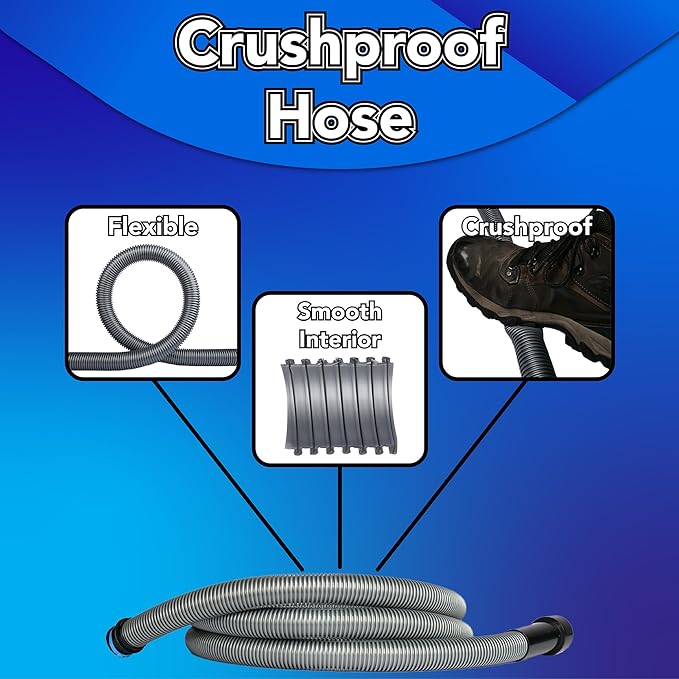 Cen-Tec Systems 94720 Quick Click 20 Ft. Hose for Home and Shop Vacuums with Expanded Multi-Brand Power Tool Adapter Set for Dust Collection