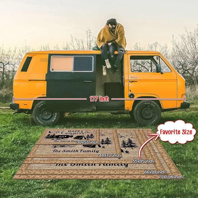 Custom Camping Rug It's Better at The Campsite RV Trailer Decor Camper Floor Mat for Outdoors, Camping, Patio, Backyard, Picnic, Beach, 48 x 72 Inch (20 RV Optional)