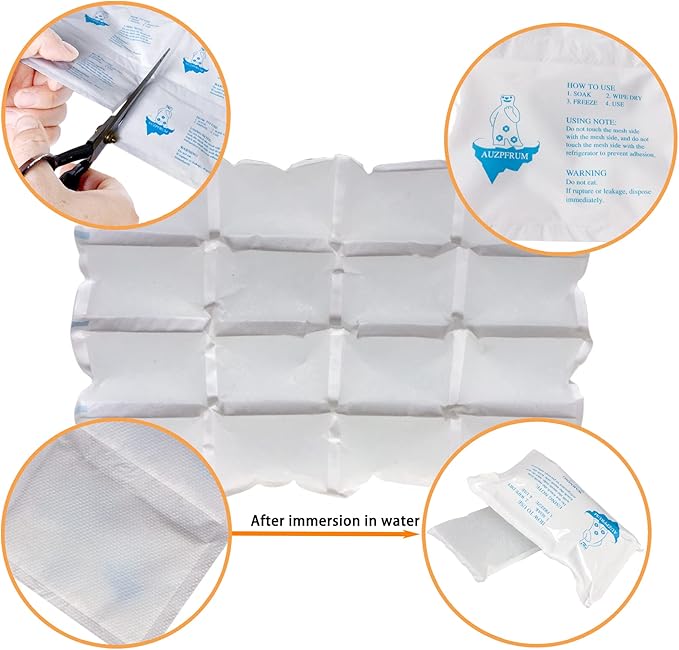 Dry Ice Packs for Shipping Frozen Food, Reusable Cold Ice Sheets for Coolers, Lunch Bag, Flexible Long-Lasting Ice Blanket Sheets for Shipping