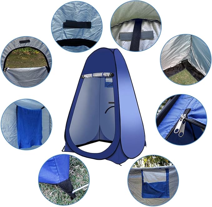 Pop Up Tent Upgrade Privacy Camping Shower Tent Portable Outdoor Sun Shelter for Outdoor Bathing Toilet Camping Biking Hiking Beach with 5.3 Gallon Shower Bag