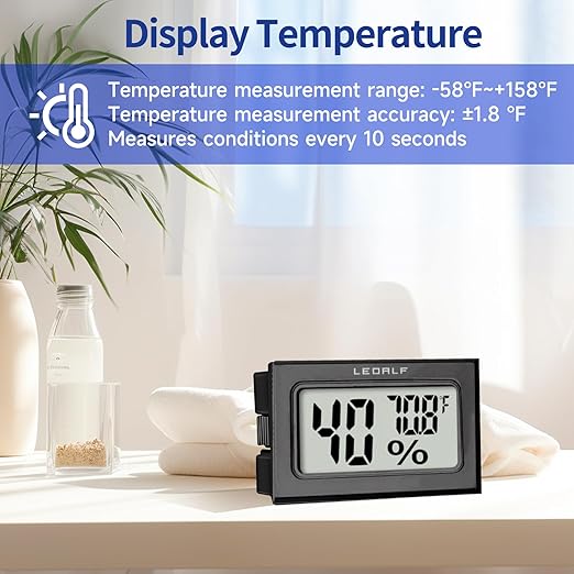 Humidity Meter Hygrometer Room Thermometer Indoor Digital Temperature and Humidity Monitor Mini Hygrometer Thermometer for House Office Home Garden and Cellar, 6 Pack