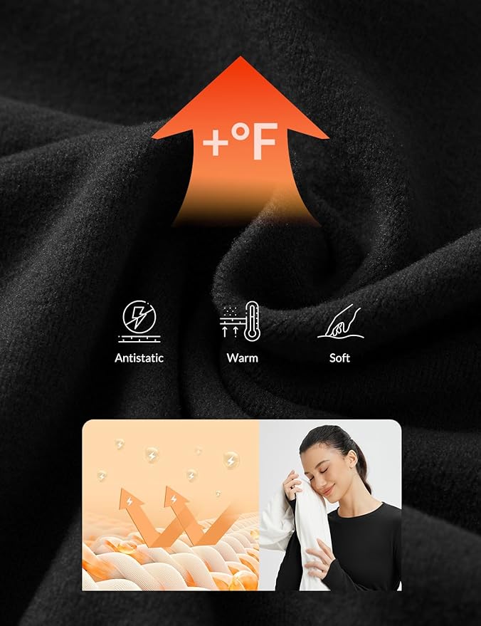 baleaf Womens Thermal Shirts Fleece Lined Long Sleeve Tops Workout Base Layer Slim Fit Cold Weather Gear