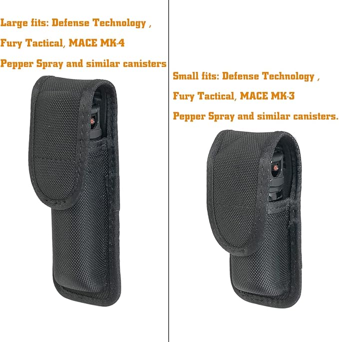 Molded OC/Mace Spray Pouch for Duty Belt,OC/Mace Spray Holder Pouch with Hidden Snap,Top Flap Police Duty OC Pepper Spray Holder MK3 or MK4