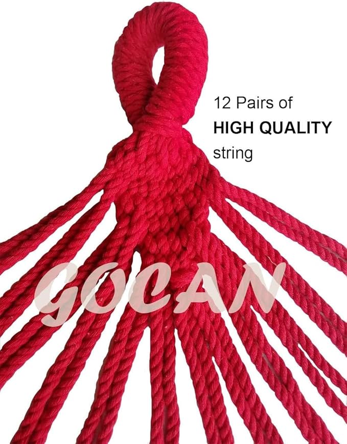 Brazilian Double Hammock 2 Person Extra Large Canvas 250x160cm Total Length 350cm Load 500lb Cotton Hammock for Garden Outdoor and Indoor Rainbow(98 * 65'')