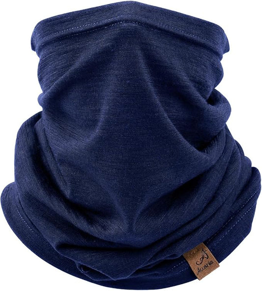 ACUSHLA 100% Merino Wool Neck Gaiter Ski Face Mask Scarf Neck Warmer for Men & Women All Weather