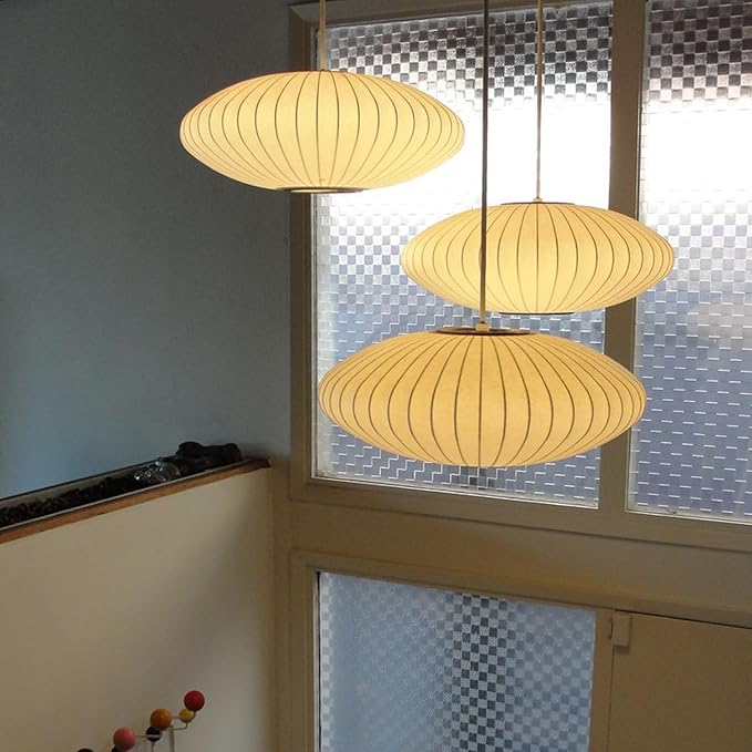 24 Inch Large White Pendant Light,Art Deco Bubble Lamp,Rustic Kitchen Island Pendant Lighting,Farmhouse Style Hanging Light for Hallway Office