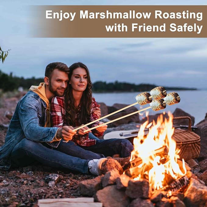 150 Pack Marshmallow Roasting Sticks, 30 Inch Smores Stick Extra Long for Fire Pit, 5mm Thick Bamboo Barbecue Skewers Outdoor for BBQ Kabob Grilling, Campfire, Hotdog, Plant Support