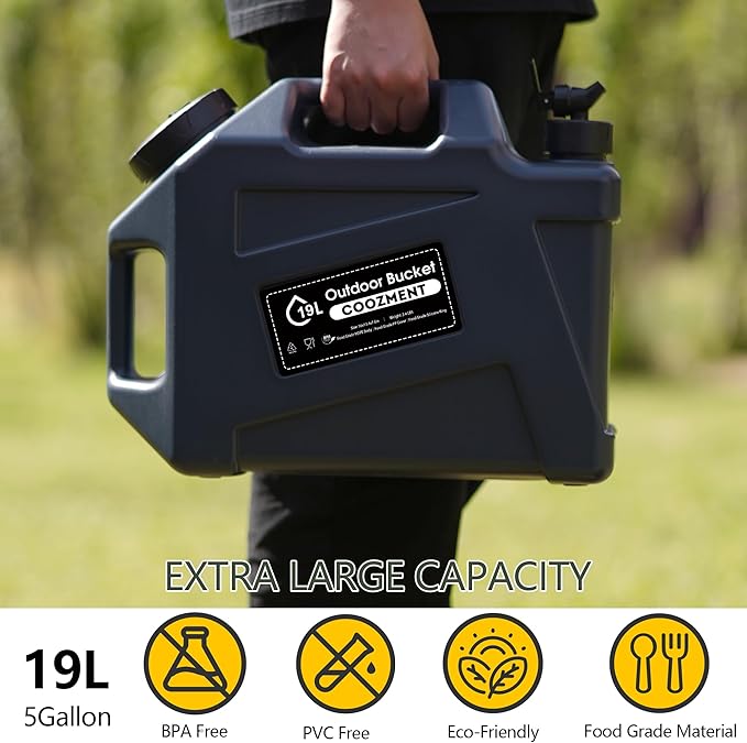 3.2 Gallon/5 Gallon Water Containers with Spigot, BPA Free Water Jug, Military Green Water Tank, Multifunction Water Storage Containers for Camping Outdoor Hiking,Emergency Stroage