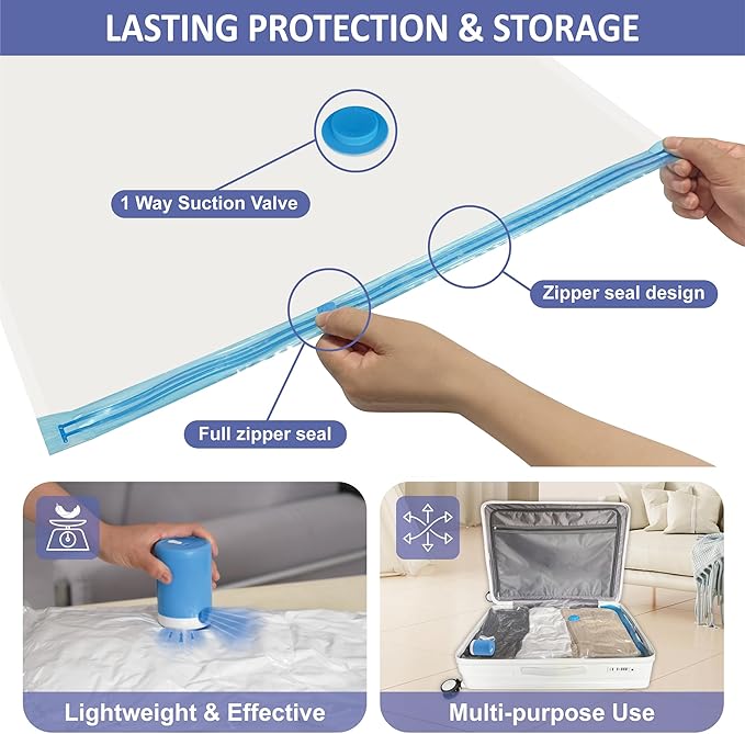 15 Pack Space Saver Storage Bags with Electric Air Pump