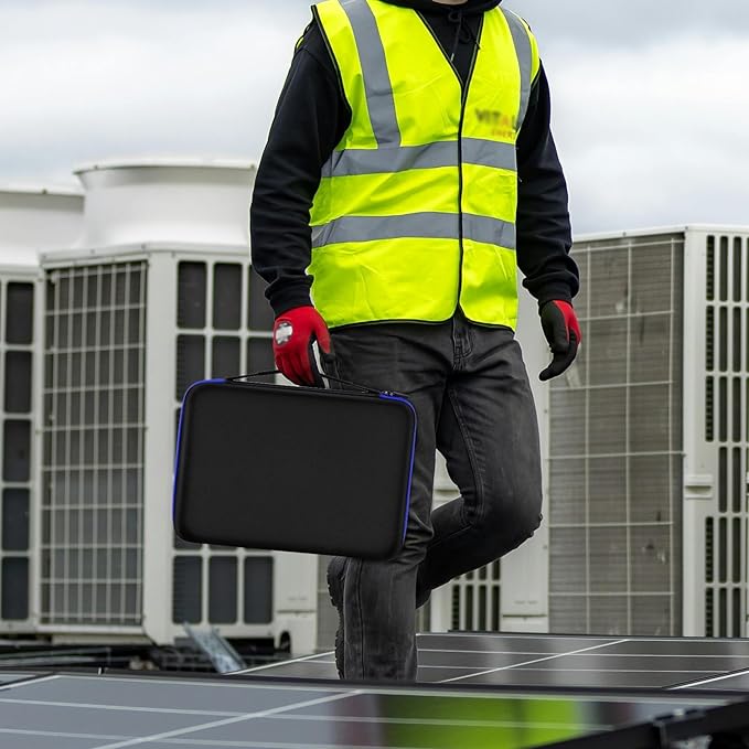 casmilee Storage Case & Battery Organizer with Tester for 162+ AA AAA 4A C D 9V 3V Lithium LR44 CR2 CR123 CR1632 CR2032 18650 Button - Batteries Not Included Blue