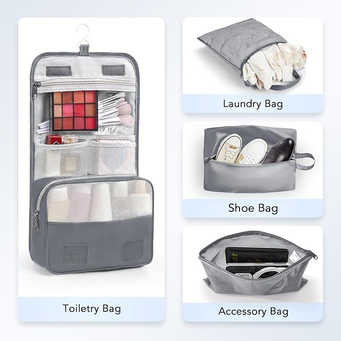 10 Set Compression Packing Cubes for Travel Essentials,Compressible Expandable Packing Cubes for Suitcase,OlarHike Luggage Organizer Bags for Travel,Handy Helper for Organizing Clothes(Gray)