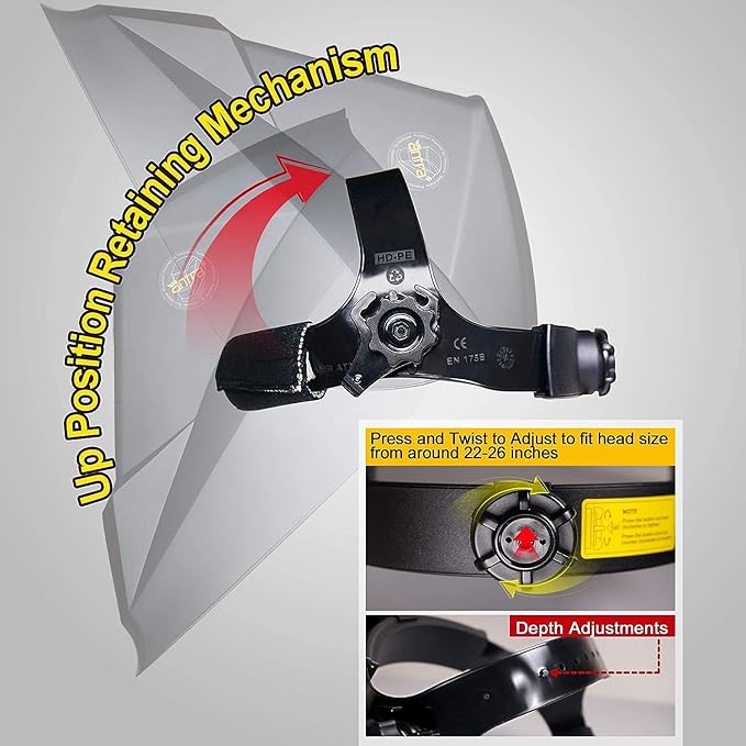 Antra True Color Auto Darkening Welding Helmet - Large Window 13.5 Sqi, Wide Variable Shade 4/5-13, Low TIG Amp Rating 2A - Precision Protection for Welding Excellence