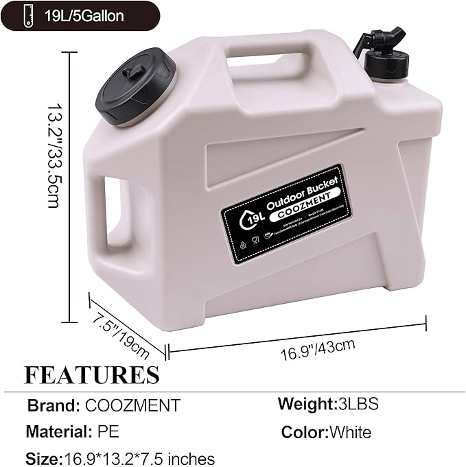 3.2 Gallon/5 Gallon Water Containers with Spigot, BPA Free Water Jug, Military Green Water Tank, Multifunction Water Storage Containers for Camping Outdoor Hiking,Emergency Stroage