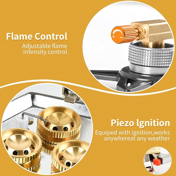 11800W Portable Windproof Camping Stove - Lightweight Collapsible Backpacking Stove with EVA Box for Outdoor Cooking, Hiking, Camping & Picnics