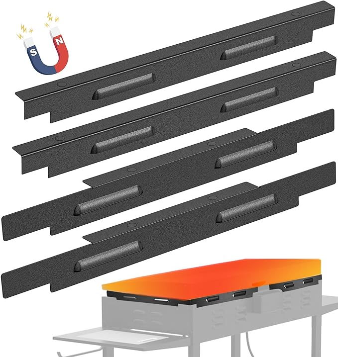 Wind Guards for Blackstone 36 inch Griddle, Magnetic Wind Screens, Blackstone Griddle Accessories, Fit with Hood, Rear Grease Cup and Side Shelf, Heat Shield for Side Table, Grilling Gifts, Black