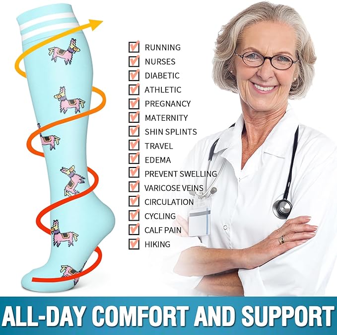 6 Pack Copper Compression Socks for Women and Men Circulation-Best Support for Medical, Running,Nursing,Athletic