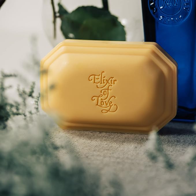 Caswell-Massey Natural Bar Soap Gift Set - Elixir of Love Scent - Romantic Triple-Milled Moisturizing Body Soap Bars for Women, Plant-Based Formula for Soft Skin, Made in USA, 3 x 3.5 oz