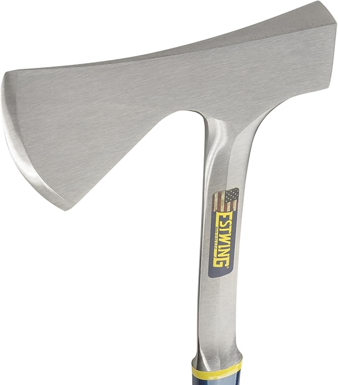 ESTWING Camper's Axe - 26" Wood Splitting Tool with All Steel Construction & Shock Reduction Grip - E45A
