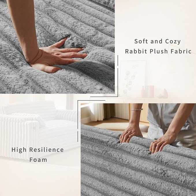 68.11" Corduroy Sleeper Chair Bed with USB Port, Cup Holders & Side Storage Pockets – 3-in-1 Foldable Sofa Bed for Guest Room, Living Room– Gray