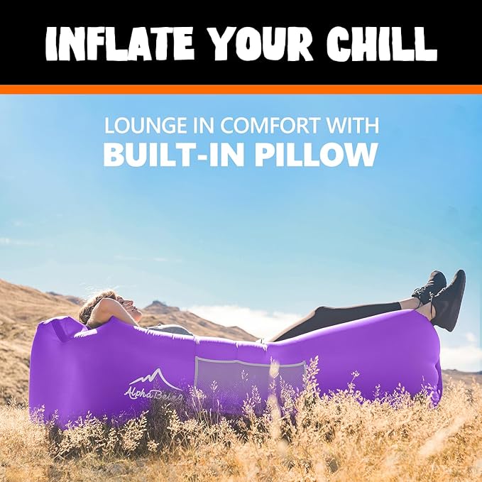 AlphaBeing Inflatable Lounger Beach Chair Accessories, Air Sofa Hammock Inflatable Couch for Camping Backyard Lakeside with Compression Sacks, Ideal Outdoor Gifts for Adults