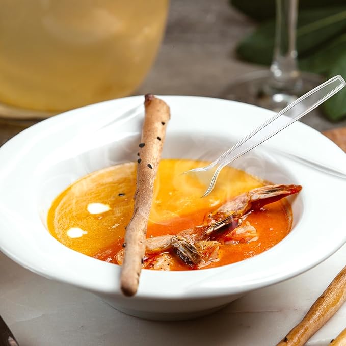 120 Count Plastic Spoons - Premium Disposable Spoons,Clear Plastic Silverware Spoons Heavy Duty,BPA-Free,Heat Resistant,Suitable for Parties,Events and Everyday Use