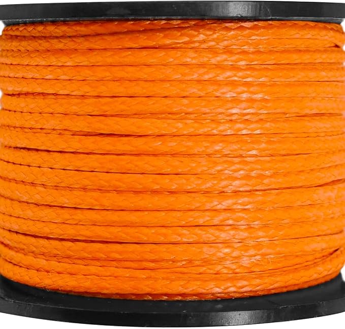 emma kites Hollow UHMWPE Braided Cord 1.3mm, 1.6mm, 2mm Spliceable for Tent Guyline Tarp Hammock Ridgeline Whoopie Sling Bear Bagging for Camping Backpacking