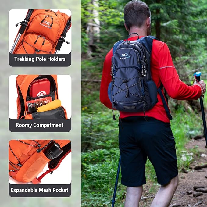 Insulated Hydration Backpack Pack with 2L Water Bladder Lightweight 22L Hiking Backpack Bag for Women Men Daypack for Hiking Running Festival Camping Biking