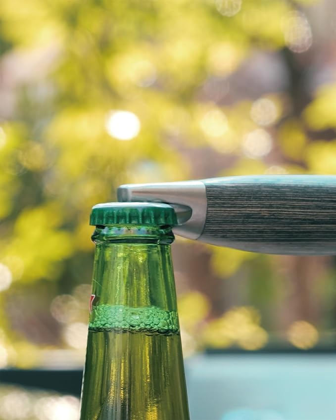 Stainless Steel BBQ Tool Set | Dark-Dyed Wood Handles | Heavy Duty Grilling Accessories | 3-Piece Outdoor Barbecue Grill Utensil Set with Spatula, Fork, and Tongs - Ideal Gift for Men…