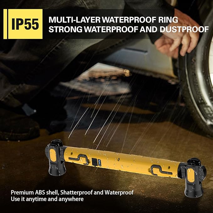 ERAY Cordless Underhood Work Light, 6000mAh/3000LM Rechargeable Worklight with Hook, 3 Modes, 180° Rotatable, Mechanic LED Work Lights for Car Repairing Outdoor Emergency Inspection