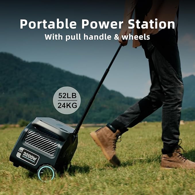 IEE 2048Wh Solar Generator,2400W Portable Power Station P2400 with LiFePO4 Batteries and 400W Solar Panel,1800W AC Charging,4 AC Outlets Up to 2400W for Home,Power Outages, Camping,and RVs