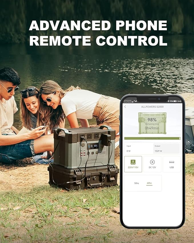 ALLPOWERS S2000 Pro Solar Generator 2400W (4000W Peak), 1451Wh MPPT Portable Power Station, 0-100% in 1.5 Hrs, UPS Function, 2700W (AC+DC) for Outdoor Camping Home Use Emergency