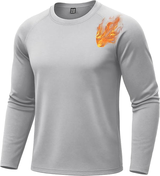 Boladeci Men's Thermal Underwear Tops Fleece Lined Base Layer Long Sleeve Shirts for Cold Weather