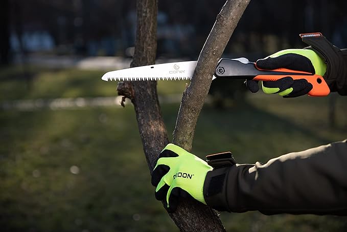 Folding Hand Saw for Tree Pruning, Camping, Gardening, Hunting. Cutting Wood, PVC, Bone with Ergonomic Handle Design