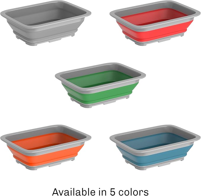 Collapsible Ice Bucket - 10-Liter Portable Outdoor Multi-Use Basin, Dish Tub, and Storage Basket for Camping and Tailgating by Wakeman (Gray)