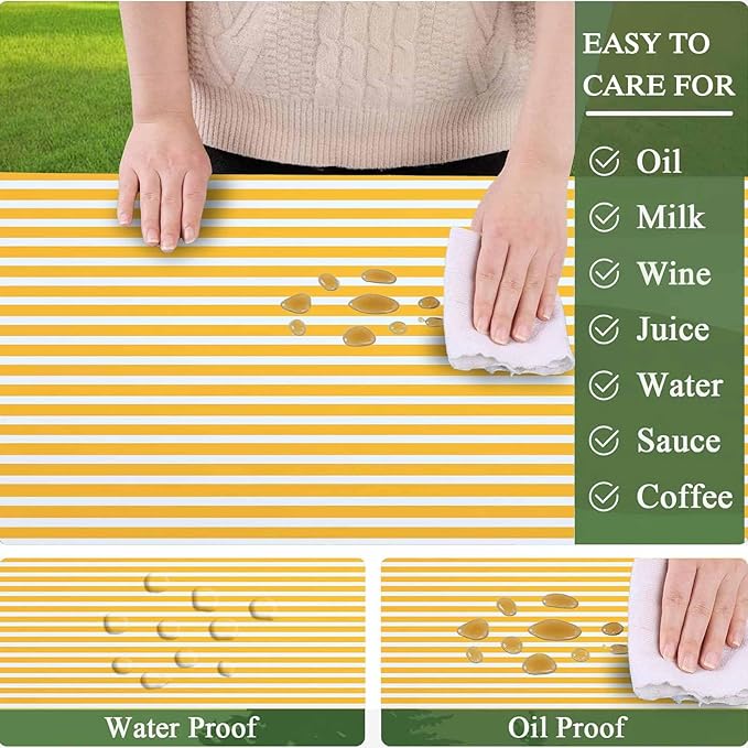 CAPSCEOLL Elastic Picnic Table Cover with Bench Covers 5Ft Waterproof Fitted Picnic Table Cover Cloths for Outdoors Camping Tablecloth with Drawstring Bag, 60X30in, Orange White