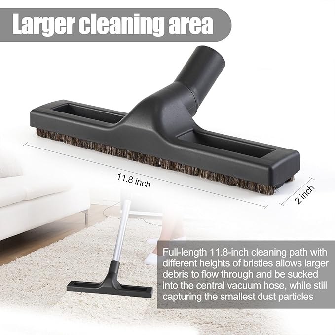 13-Piece 1 1/4 Inch Shop Vac Attachments Cleaning Kit With Vacuum Floor Brush/Dryer Lint Vac Attachment/Flexible Crevice Tool (Hose Adapters for 1 1/4" to 2 1/2"Hoses)