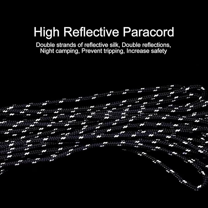 16.4ft 6 Pack 4mm Guy Lines Ultralight Tent Cords with Aluminum Adjuster Tensioner Outdoor Camping Guylines Ropes for Tent Tarp,Climbing,Hiking Backpacking (Yellow)