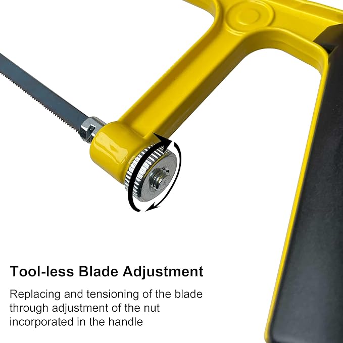 6inch Mini Hacksaw Frame - 150mm Extra Fine Cut Junior Hack Saw with Bi-Metal Blade for Metal and Wood