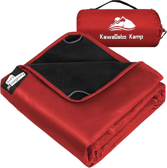 Fleece Waterproof Outdoor Blanket, Windproof Stadium Blanket for Camping, Picnics, and Sports Stay Dry and Comfortable 80"x58"