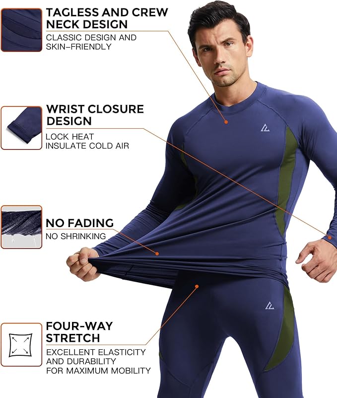 CL convallaria Thermal Underwear Long Johns Set Mens Winter Gift Hunting Gear Sport Base Layer Bottom Top