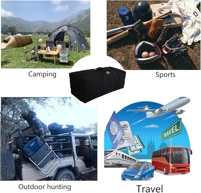 Extra Large Canvas Duffle Bag Heavy Duty, Camping Tent, Sports Equipment, Travel Storage