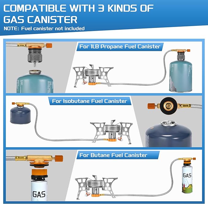 3900W Portable Windproof Camping Stove - Lightweight Propane Gas Burner with Piezo Ignition & Carrying Bag for Outdoor Cooking, Backpacking, Hiking, and Picnics