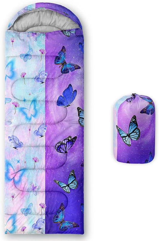 AILONEN Outer Space Astronaut Camping Sleeping Bags,Lightweight & Waterproof,3 Season Warm & Cool Weather,Cartoon Sleeping Bags for Kids,Boys Girls Travelling,Outdoors