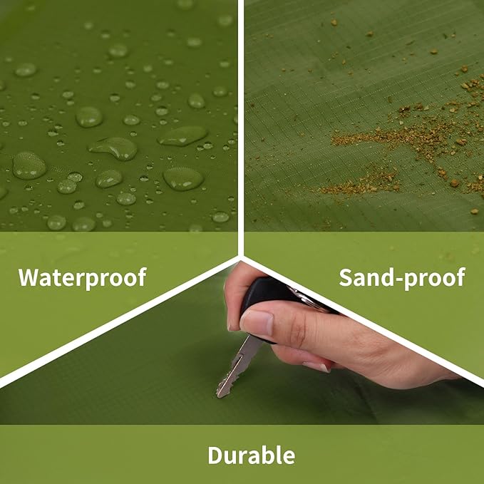 Frelaxy Pocket Picnic Blanket, Waterproof Sandproof Beach Mat, Compact Camping Tarp for Festivals, Hiking, Travel, Outdoor Recreation