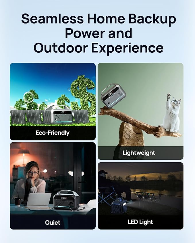 DARAN Portable Power Station 90,000mAh,LiFePO4 Battery 350W(Peak 600W) AC Outlets Power Station,Solar Generator Camping Power Bank Portable Charger for Emergency/Home/Outdoor/Camping Essentials