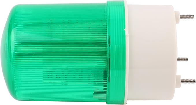 Industrial LED Rotating Strobe Beacon Warning Lights, Electrical Revolving Signal Lights for Emergency, 110v AC, Green, No Buzzer