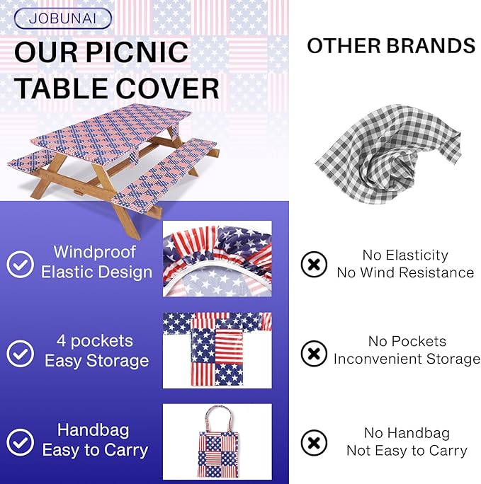 96x30 In Fitted Picnic Table Cover with Bench Covers Heat Resistant Outdoor Water Proof Rectangular Table Cloth Accesorios Para Camping Patio Campers Gear Kit Gifts for Coworker Friendship