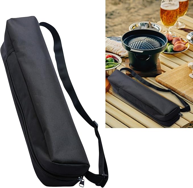 Grill Utensil Storage Bag, Grilling Bags for Outdoor Grilling, Foldable Grill Hardware & Tools BBQ Bag, Oxford Cloth Grill Utensil Storage Bag for Camping and Hiking BBQ(black)