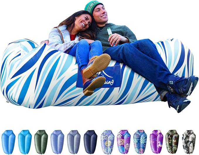 AlphaBeing Inflatable Lounger Beach Chair Accessories, Air Sofa Hammock Inflatable Couch for Camping Backyard Lakeside with Compression Sacks, Ideal Outdoor Gifts for Adults
